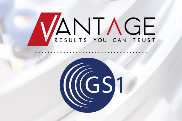 Image of Text saying Vantage results you can trust and logo of GS1