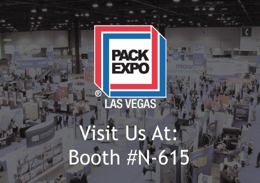 Image of Text saying Visit Us At: Booth #N-615 and Pack Expo Las Vegas Logo